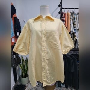 Roundtree & Yorke Light Yellow Casual Button Down Shirt